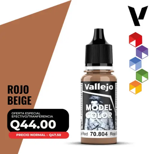 [70.804] Vallejo Model Color – Rojo Beige (70.804 – Pos. 13)