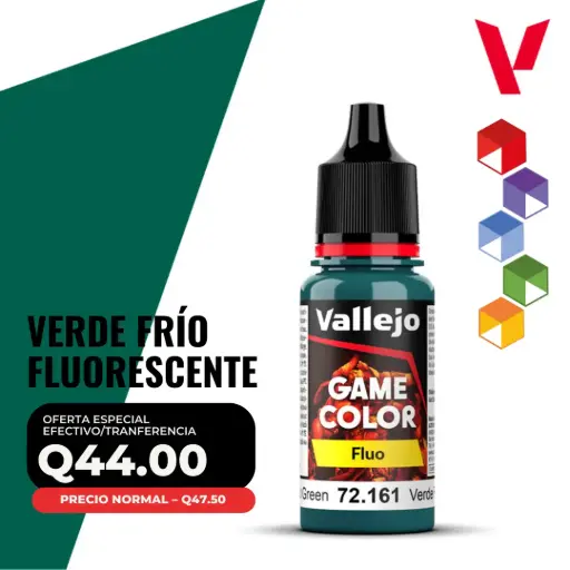 [72.161] Vallejo Game Color – Verde Frío Fluorescente (72.161 – Pos. 108) – Fluo
