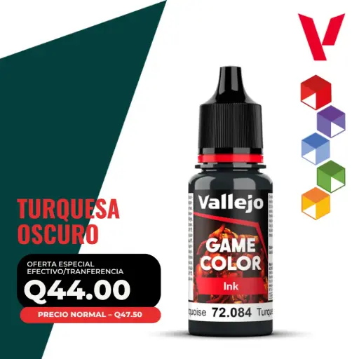 [72.084] Vallejo Game Color – Turquesa Oscuro (72.084 – Pos. 116) – Ink