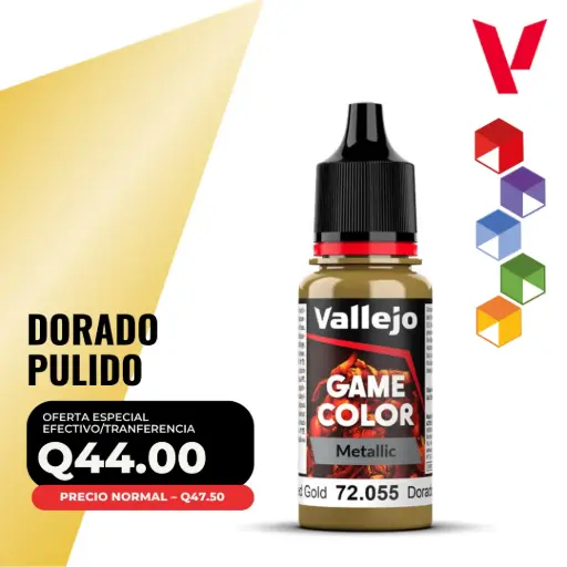 [72.055] Vallejo Game Color – Dorado Pulido (72.055 – Pos. 124) – Metalic