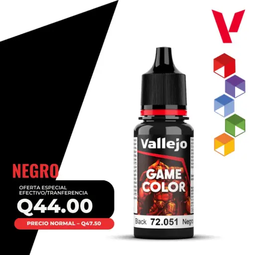 [72.051] Vallejo Game Color – Negro (72.051 – Pos. 80)