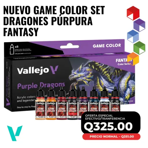 [72.194] Set Vallejo Purple Dragons 72.194 – Colores para pintar dragones púrpuras