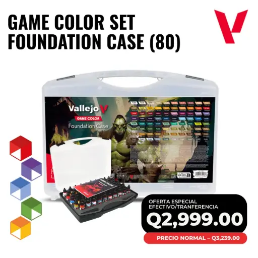 [72.180] Vallejo Foundation Case 72.180 – Maletín con 80 Colores Game Color