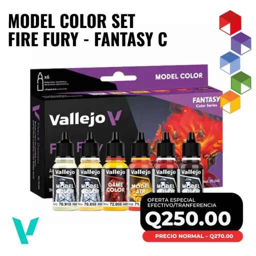 [70.243] Set Fire Fury Vallejo 70.243 – Colores para efectos de fuego y magia (6)