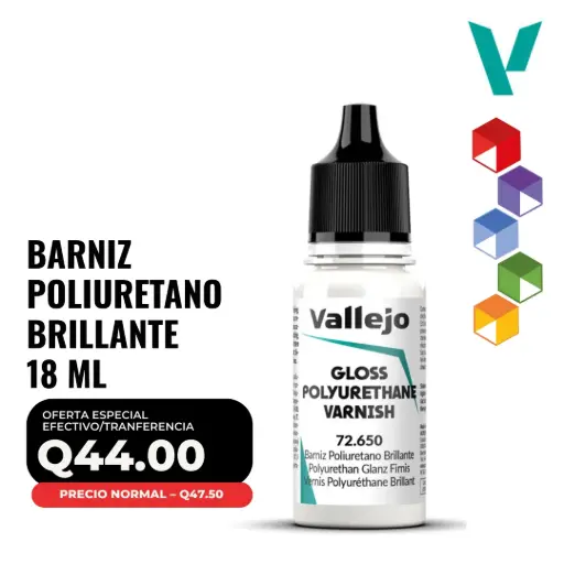 [72.650] Vallejo – Barniz Poliuretano Brillante 18ml (72.650 – Pos. 133)