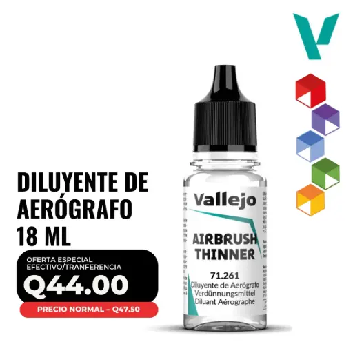 [71.261] Vallejo – Diluyente de Aerógrafo 18ml (71.261 – Pos. 132)