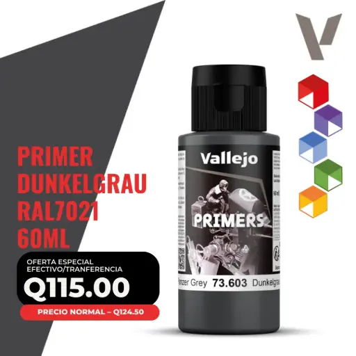 [73.603] Vallejo Primer – Dunkelgrau RAL7021 (73.603 – Pos. 4) 60 ml