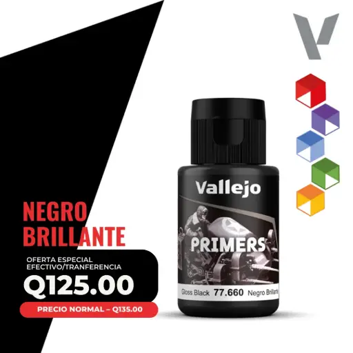 [77.660] Vallejo Metal Color – Primer Negro Brillante 32ml (77.660)