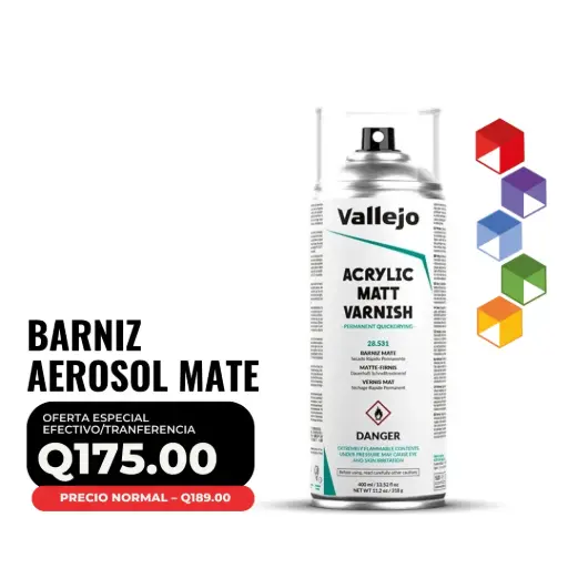 [28.531] Vallejo Hobby Paint – Barniz Acrílico Mate en Aerosol 400 ml