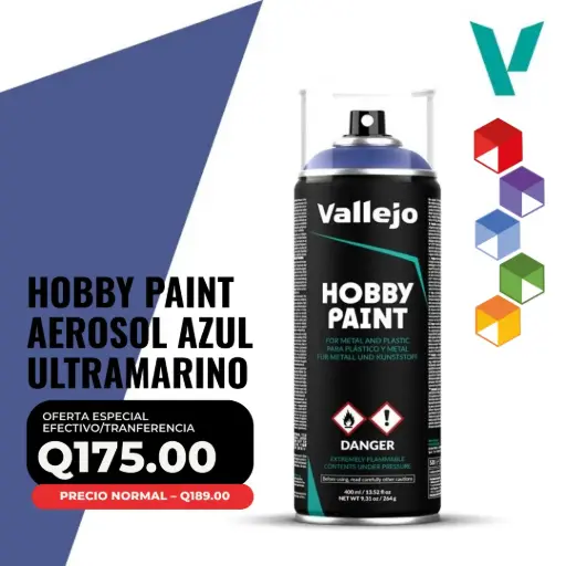 [28.017] Vallejo – Primer Hobby Paint en Aerosol: Azul Ultramar 400ml