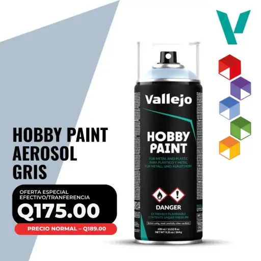 [28.011] Vallejo – Primer Hobby Paint en Aerosol: Gris 400ml