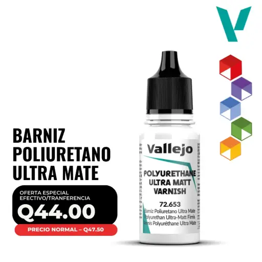 [72.653] Vallejo – Barniz Poliuretano Ultra Mate 18ml (72.653 – Pos. 136)