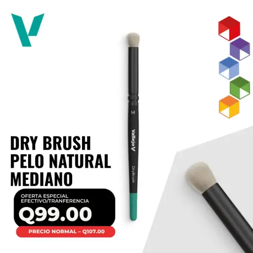 [B07002] Vallejo Dry Brush (Seco) – Pincel de Pelo Natural Medium (B07002)