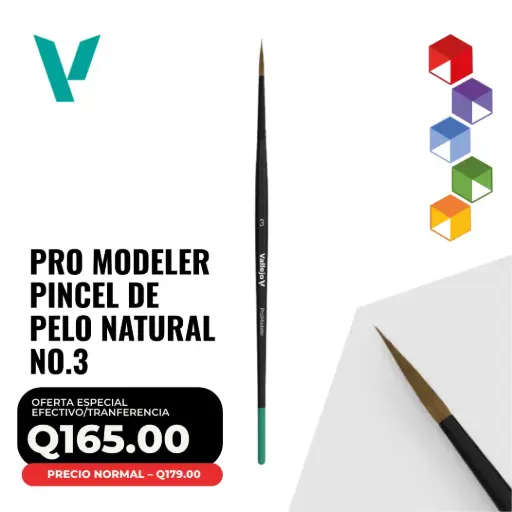 [B01003] Vallejo Pro Modeler – Pincel de Pelo Natural No. 3 (B01003)