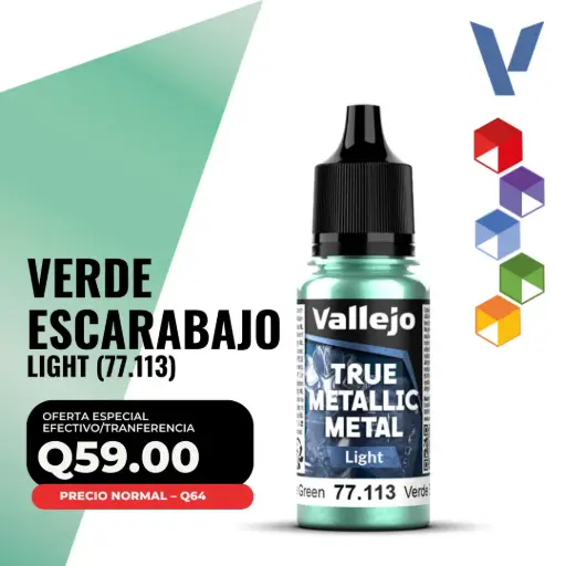 [77.113] Vallejo True Metallic Metal - Verde Escarabajo Light (77.113) 