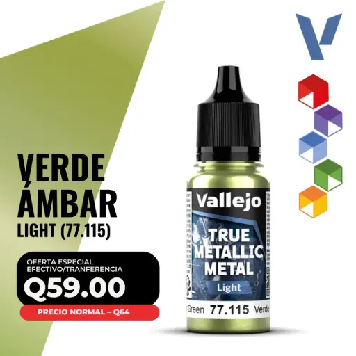 [77.115] Vallejo True Metallic Metal - Verde Ámbar Light (77.115) 