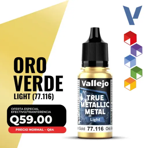 [77.116] Vallejo True Metallic Metal - Oro Verde Light (77.116) 