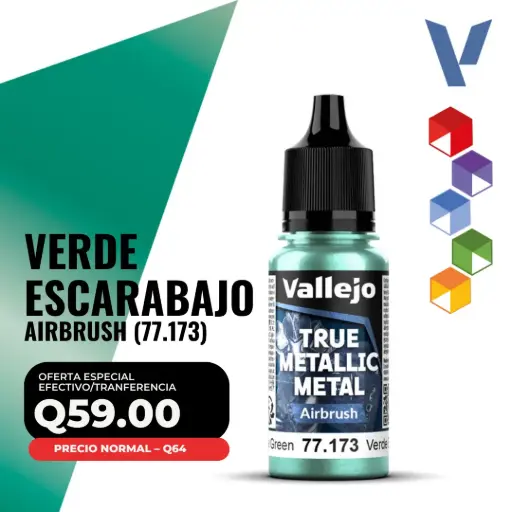 [77.173] Vallejo True Metallic Metal - Verde Escarabajo Airbrush (77.173)