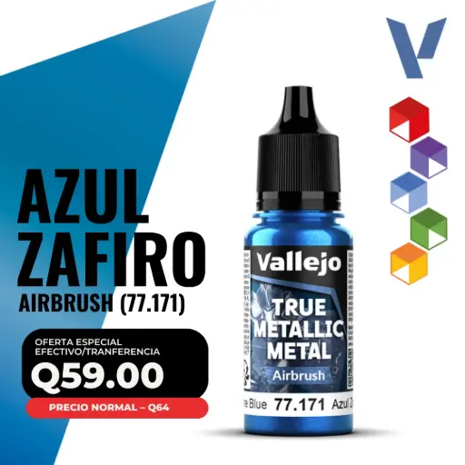 [77.171] Vallejo True Metallic Metal - Azul Zafiro Airbrush (77.171)
