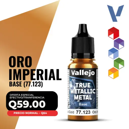 [77.123] Vallejo True Metallic Metal - Oro Imperial Base (77.123)