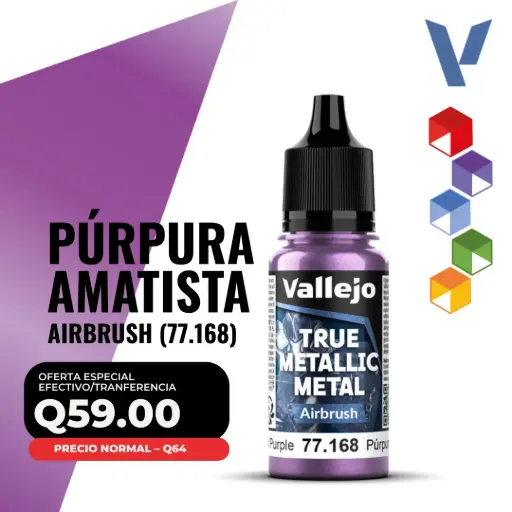 [77.168] Vallejo True Metallic Metal - Púrpura Amatista Airbrush (77.168)