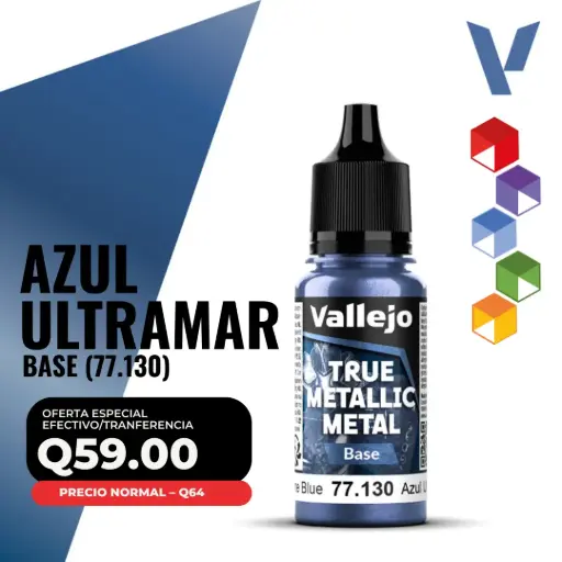[77.130] Vallejo True Metallic Metal - Azul Ultramar Base (77.130)