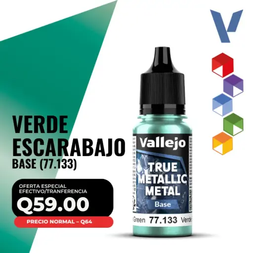 [77.133] Vallejo True Metallic Metal - Verde Escarabajo Base (77.133)