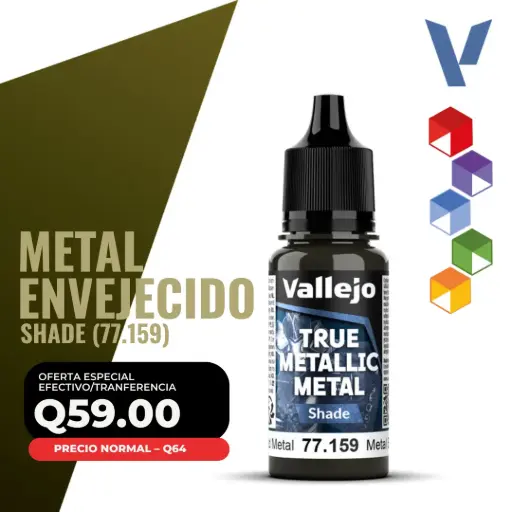 [77.159] Vallejo True Metallic Metal - Metal Envejecido Shade (77.159)