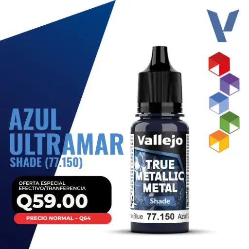 [77.150] Vallejo True Metallic Metal - Azul Ultramar Shade (77.150)