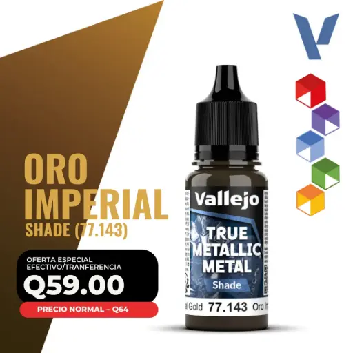 [77.143] Vallejo True Metallic Metal - Oro Imperial Shade (77.143)