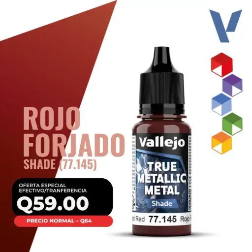 [77.145] Vallejo True Metallic Metal - Rojo Forjado Shade (77.145)
