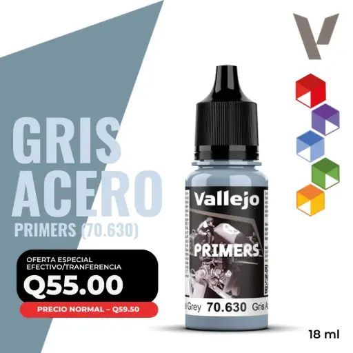 [70.630] Vallejo Primer – Gris Acero (70.630) 18 ml