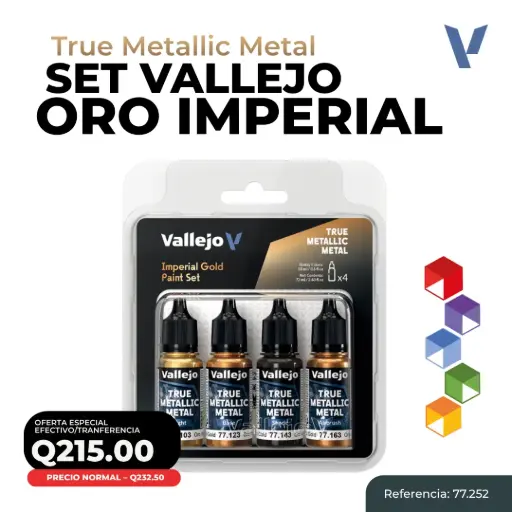 [77.252] Vallejo True Metallic Metal - Set Oro Imperial (77.252)
