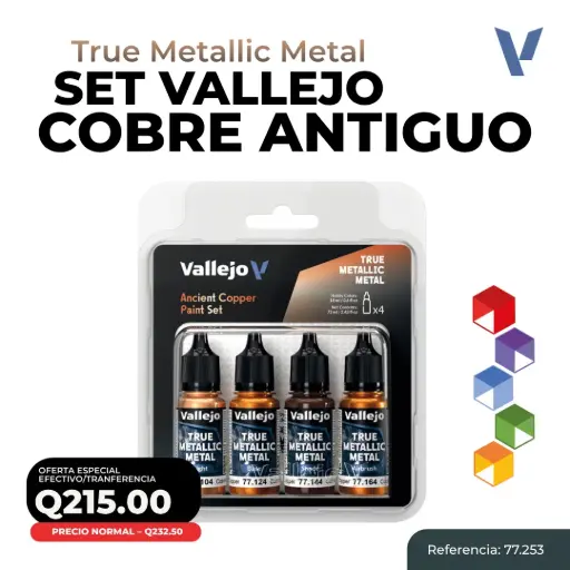 [77.253] Vallejo True Metallic Metal - Set Cobre Antiguo (77.253)
