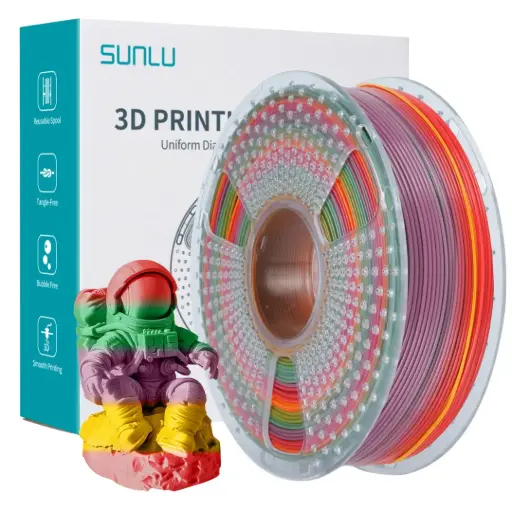 Sunlu Filamento PLA para Impresora 3D 1.0Kg 1.75 mm - Rainbow