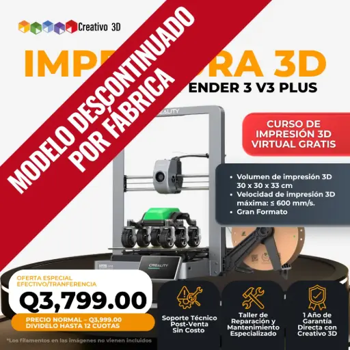 Impresora 3D Creality Ender 3 V3 Plus: Gran Formato - 300 x 300 x 330 mm