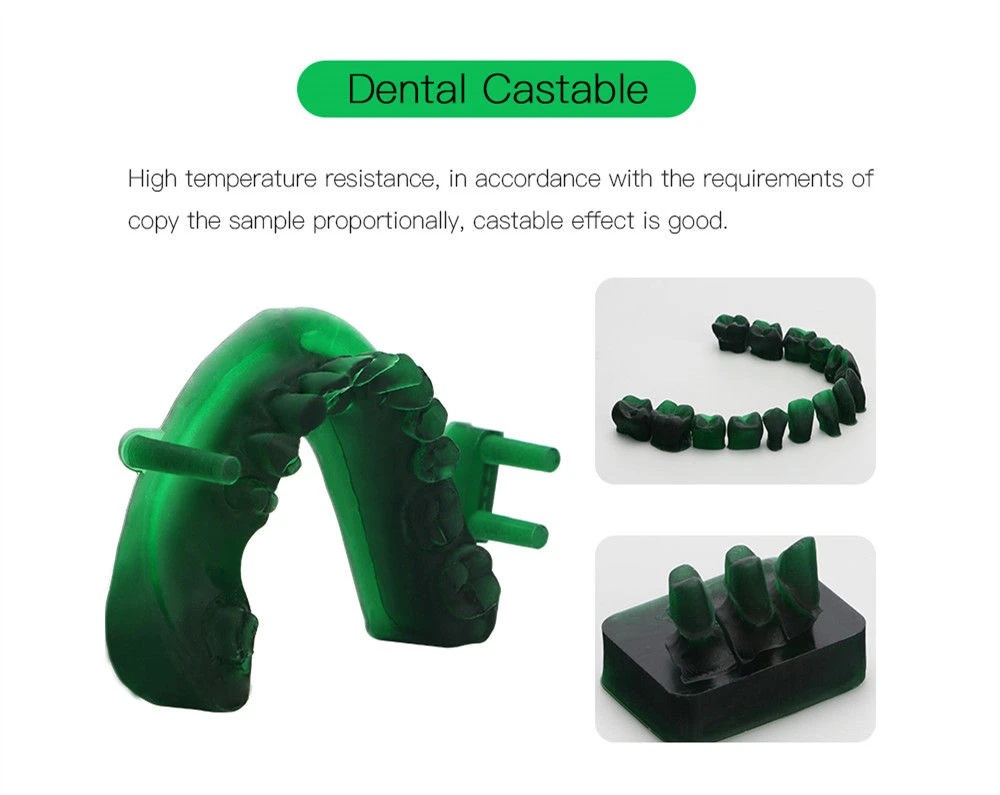 Resina Anycubic UV Castable Dental 0.5 KG (405 nm) Verde Creativo 3D