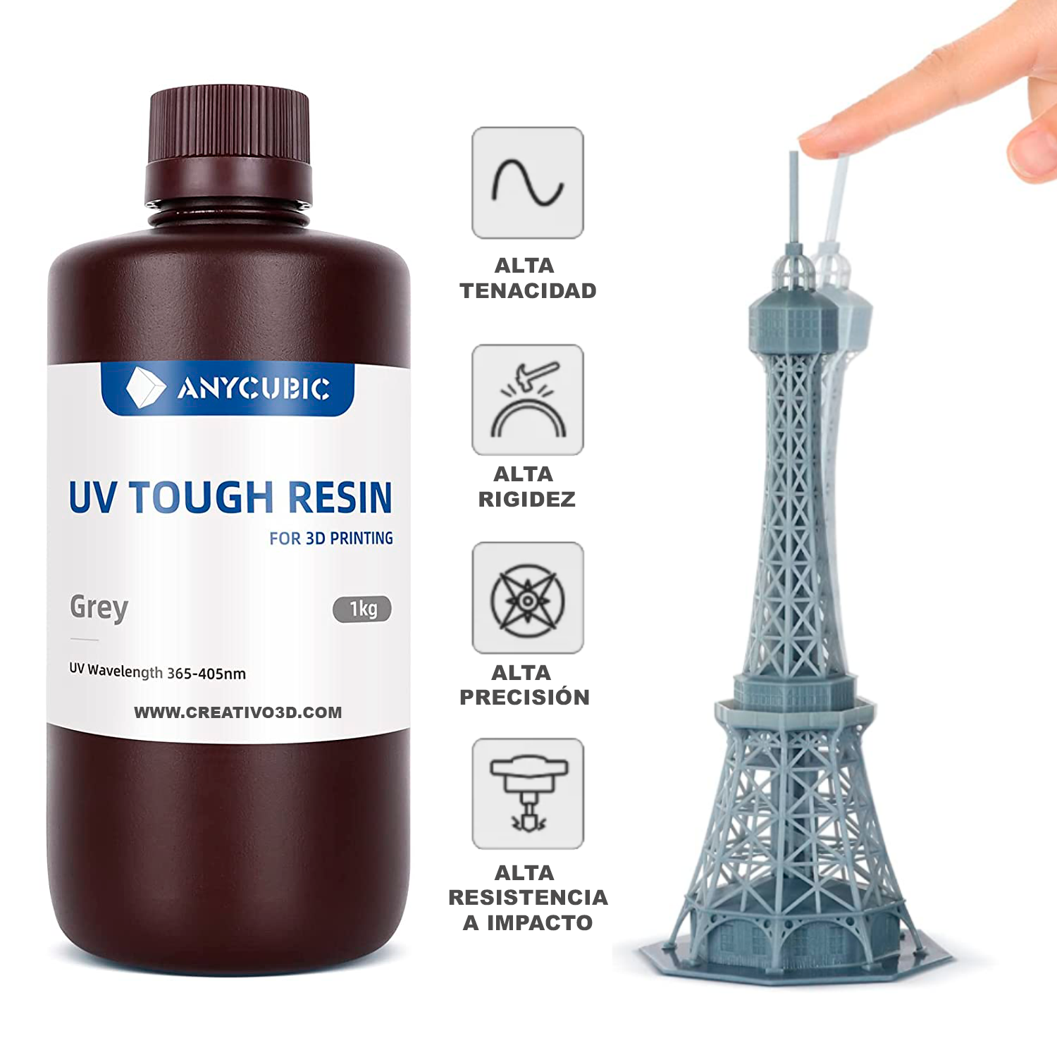 Anycubic - Resina Resistente UV - 1KG - Creativo 3D