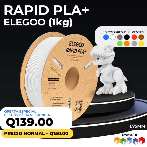 ELEGOO - PLA+ Alta Velocidad - 1.0 Kg 1.75mm (10 colores diferentes) Guatemala