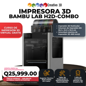Impresora 3D BambuLab H2D Combo Multicolor Bambu Lab en Guatemala - Garantía y Soporte