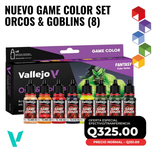Set de pinturas acrílicas Vallejo para Orcs & Goblins
