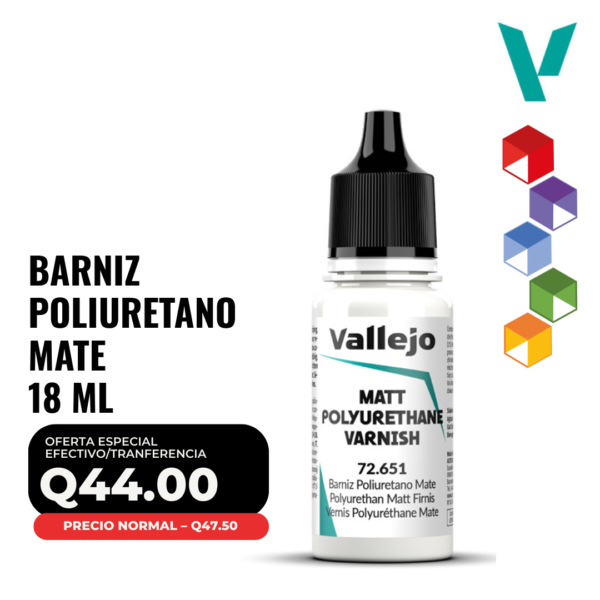 Vallejo - Barniz Poliuretano Mate 18ml (72.651 - Pos. 134)