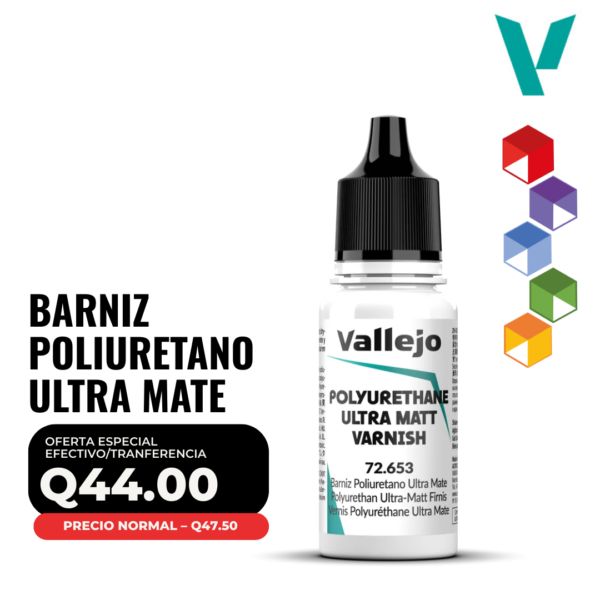 Vallejo - Barniz Poliuretano Ultra Mate 18ml (72.652 - Pos. 136)