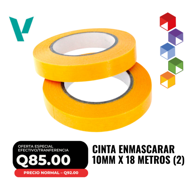Vallejo - Cinta de Enmascarar 10mm x 18 metros (T07006) - 2 unidades
