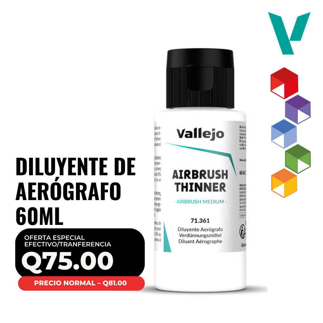 Vallejo - Diluyente de Aerógrafo 60ml (71.361) Vallejo - Diluyente de Aerógrafo 60ml (71.361)
