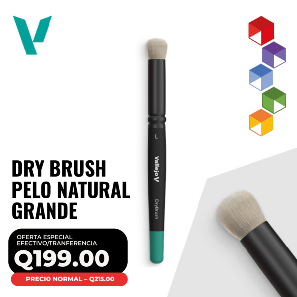 Vallejo Dry Brush (Seco) – Pincel de Pelo Natural Large (B07003)