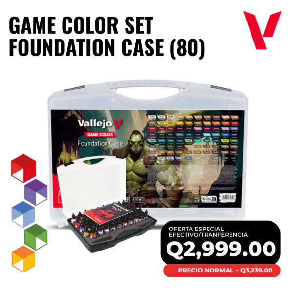 Vallejo Foundation Case 72.180 – Maletín con 80 Colores Game Color