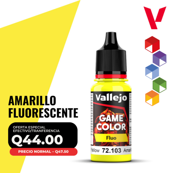 Vallejo Game Color - Amarillo Fluorescente (72.103 - Pos. 101) - Fluo