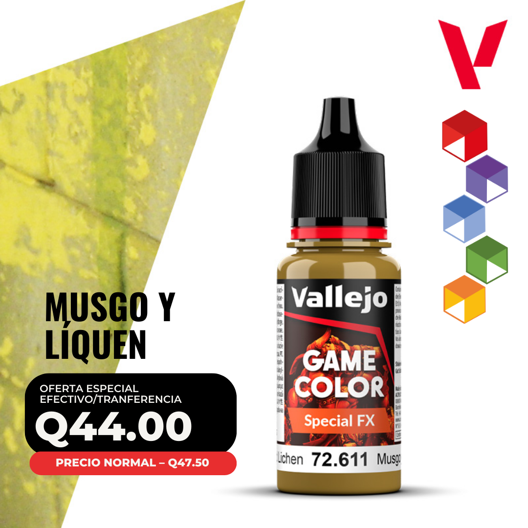 Vallejo Game Color - Musgo y Líquen (72.611 - Pos. 100) - Special FX Vallejo Game Color - Musgo y Líquen (72.611 - Pos. 100) - Special FX