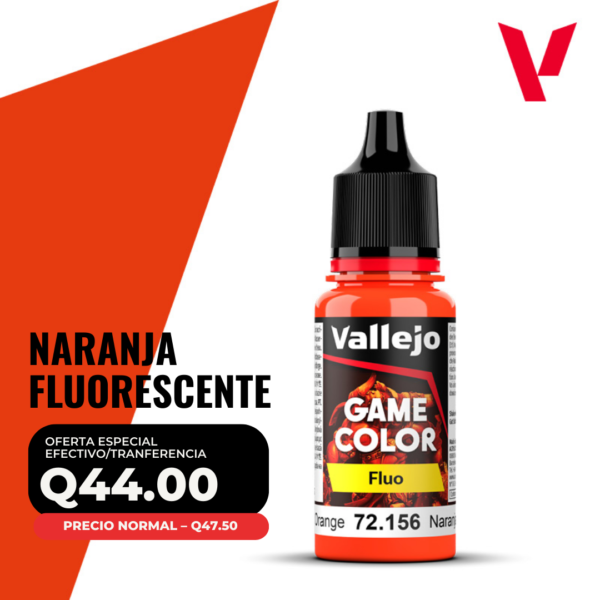 Vallejo Game Color - Naranja Fluorescente (72.156 - Pos. 102) - Fluo
